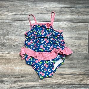Cherry ruffle bathing suit